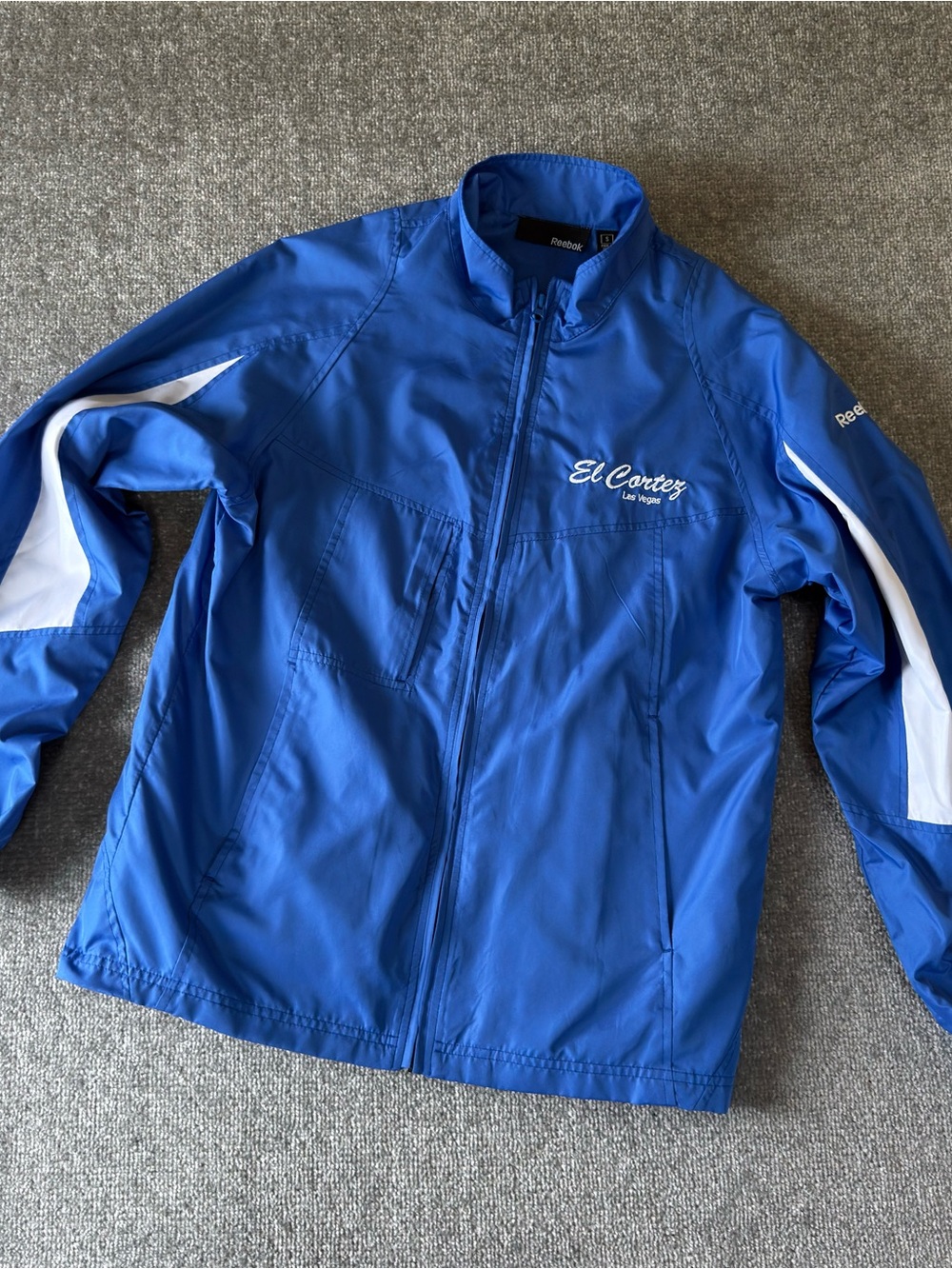 90's Reebok Men’s Small El Cortez Las Vegas Casino Fremont St. Blue Windbreaker
